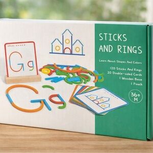 Sticks and Rings Educational Toy Set